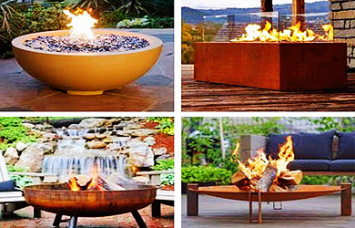 corten steel fire pit 